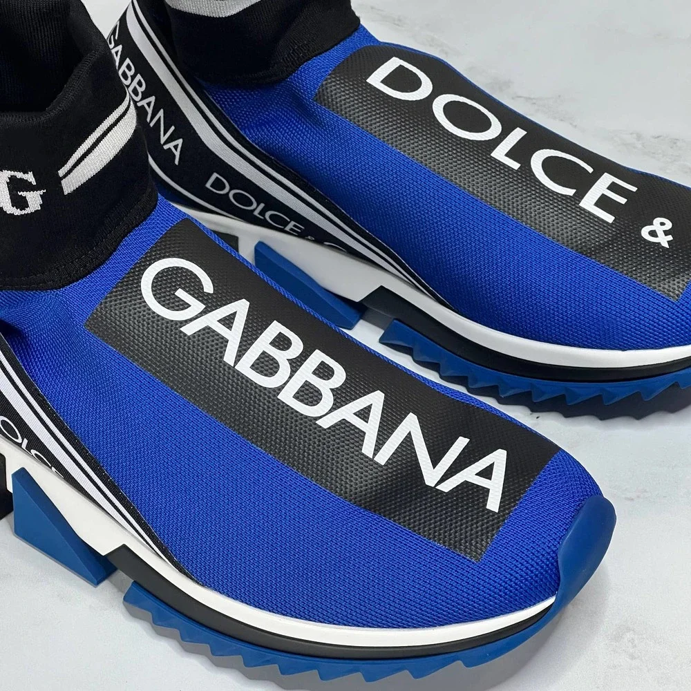 Dolce & Gabbana Hightop Sorrento Sneakers with DG Logo in Blue - Picture 2 of 10